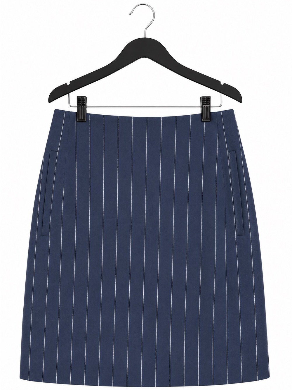 Vintage Anne Klein Blue Pinstripe Mini Skirt Womens 8 90s Preppy